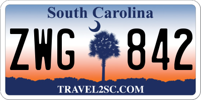 SC license plate ZWG842
