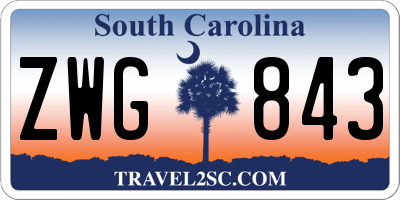 SC license plate ZWG843