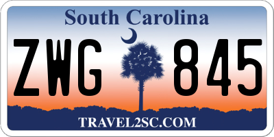 SC license plate ZWG845