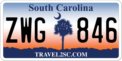 SC license plate ZWG846