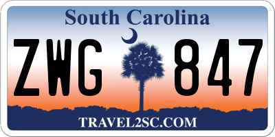 SC license plate ZWG847