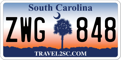 SC license plate ZWG848