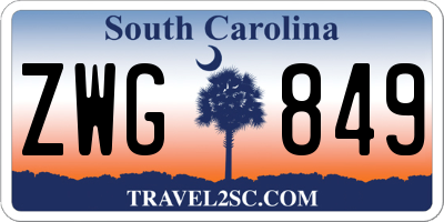 SC license plate ZWG849