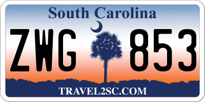 SC license plate ZWG853