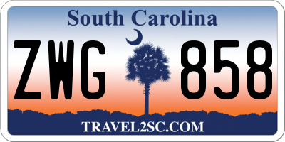 SC license plate ZWG858
