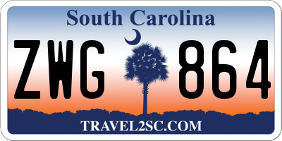 SC license plate ZWG864