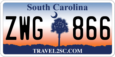 SC license plate ZWG866