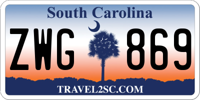 SC license plate ZWG869
