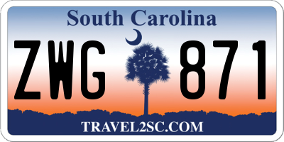 SC license plate ZWG871