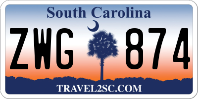 SC license plate ZWG874