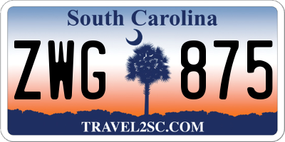 SC license plate ZWG875