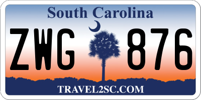 SC license plate ZWG876