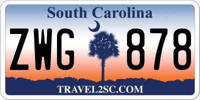 SC license plate ZWG878