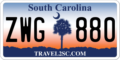 SC license plate ZWG880