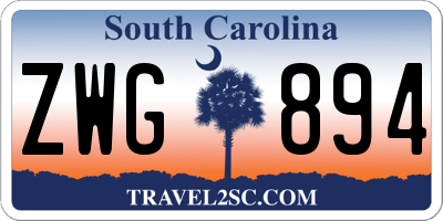 SC license plate ZWG894