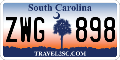 SC license plate ZWG898