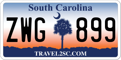 SC license plate ZWG899