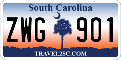 SC license plate ZWG901