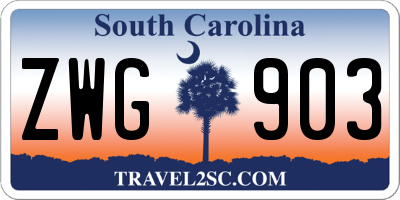 SC license plate ZWG903