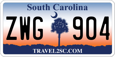 SC license plate ZWG904