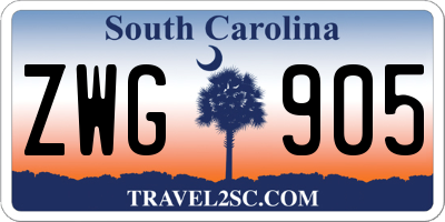 SC license plate ZWG905