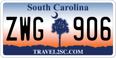 SC license plate ZWG906