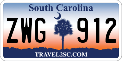 SC license plate ZWG912