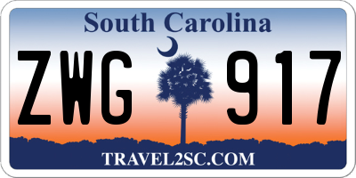 SC license plate ZWG917