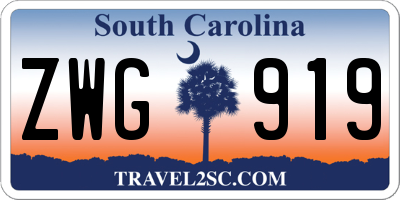 SC license plate ZWG919