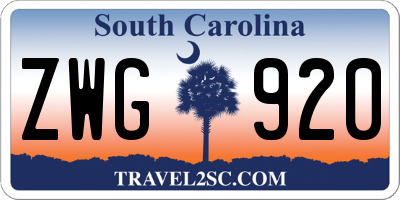 SC license plate ZWG920