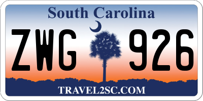 SC license plate ZWG926