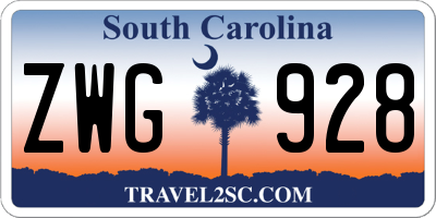 SC license plate ZWG928