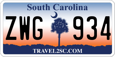 SC license plate ZWG934