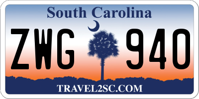 SC license plate ZWG940