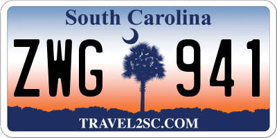 SC license plate ZWG941