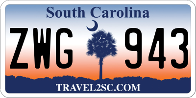 SC license plate ZWG943