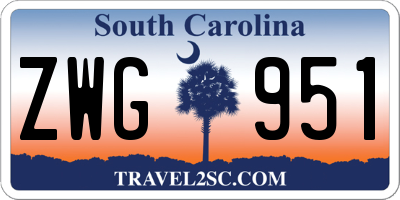 SC license plate ZWG951