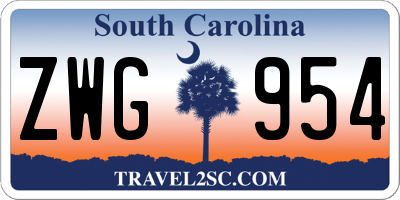SC license plate ZWG954