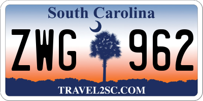 SC license plate ZWG962