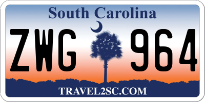 SC license plate ZWG964