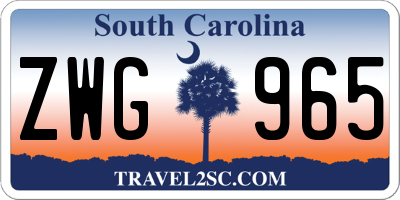 SC license plate ZWG965