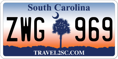 SC license plate ZWG969