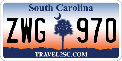 SC license plate ZWG970