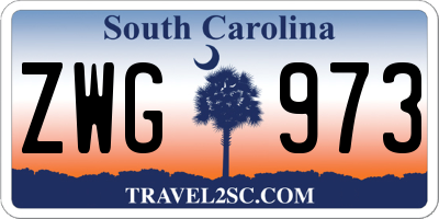 SC license plate ZWG973