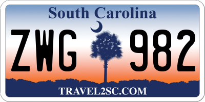 SC license plate ZWG982