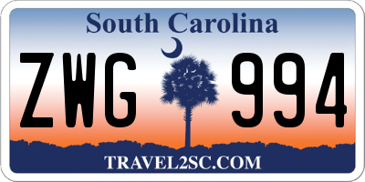 SC license plate ZWG994