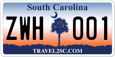 SC license plate ZWH001