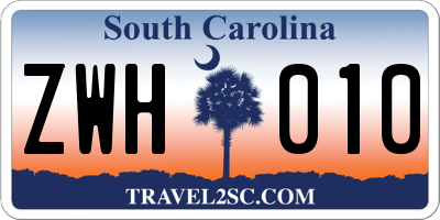 SC license plate ZWH010