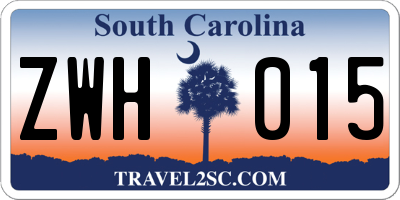 SC license plate ZWH015