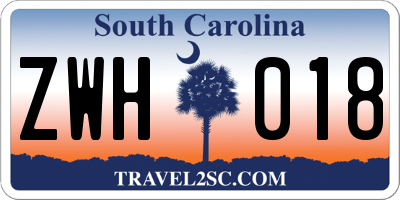 SC license plate ZWH018
